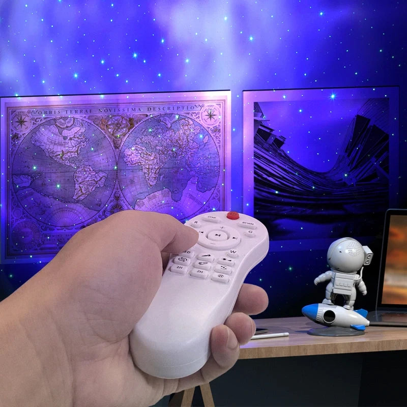 Projetor de luz em forma de astronauta