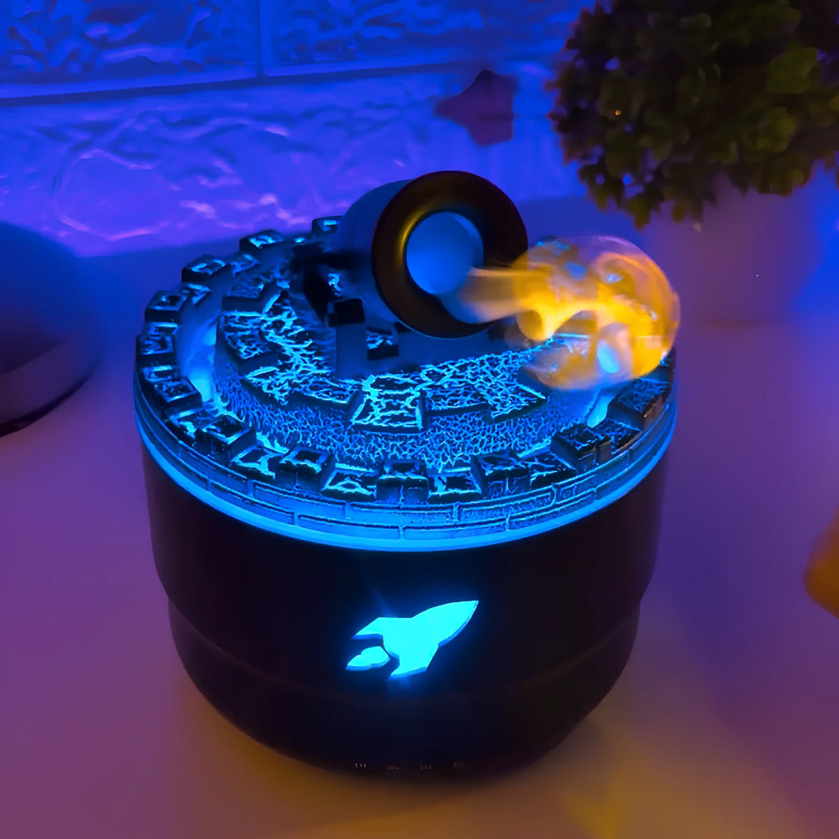 Humidificador em forma de canhão bombardeiro