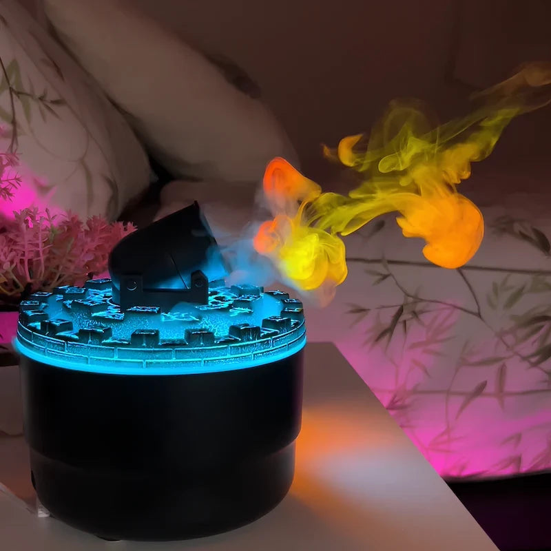 Humidificador em forma de canhão bombardeiro