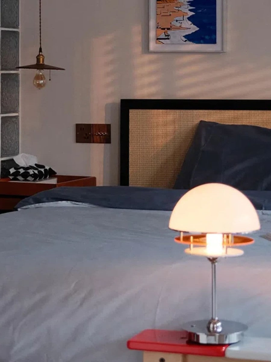 Candeeiro de mesa em acrílico, estilo vintage Bauhaus, com efeito de pôr do sol