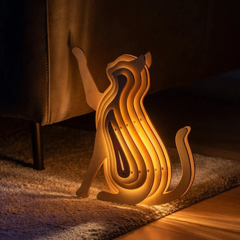 WildCraft™ Candeeiro de madeira com animais