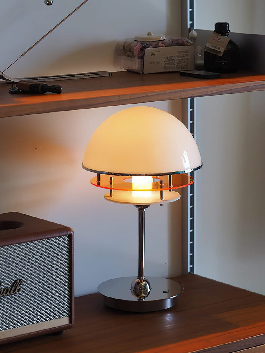 Candeeiro de mesa em acrílico, estilo vintage Bauhaus, com efeito de pôr do sol