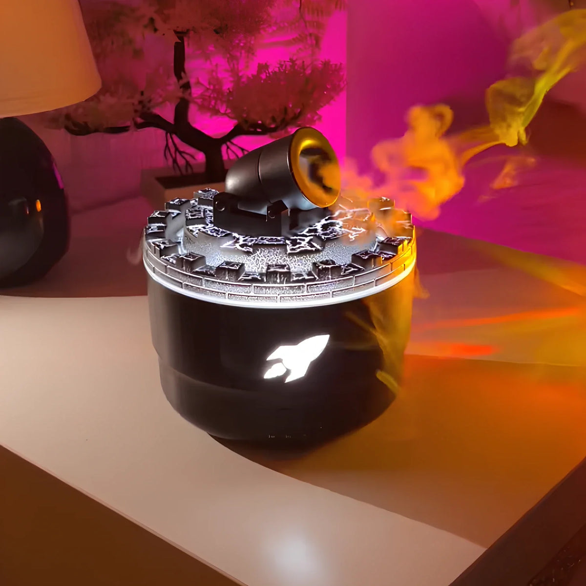 Humidificador em forma de canhão bombardeiro