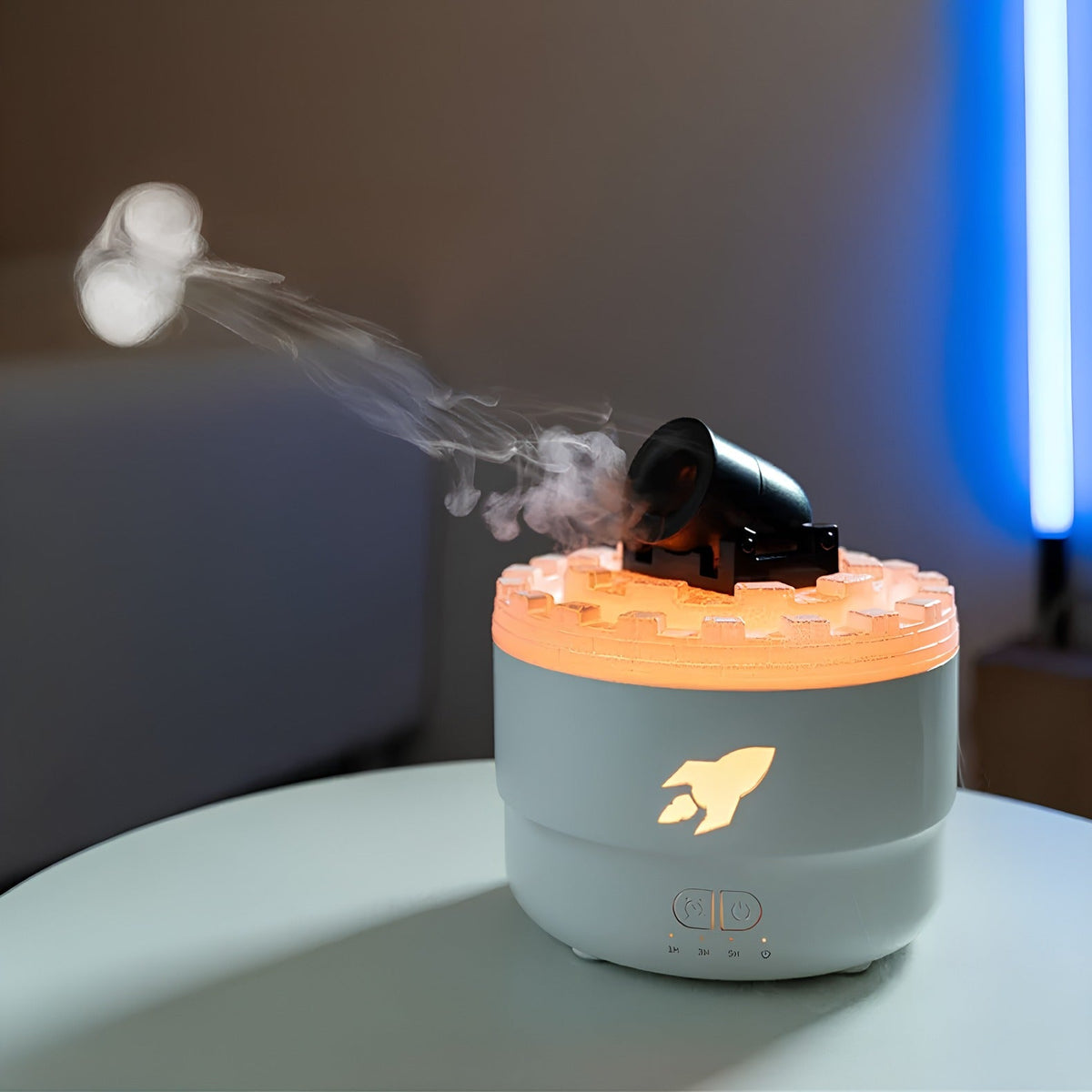 Humidificador em forma de canhão bombardeiro