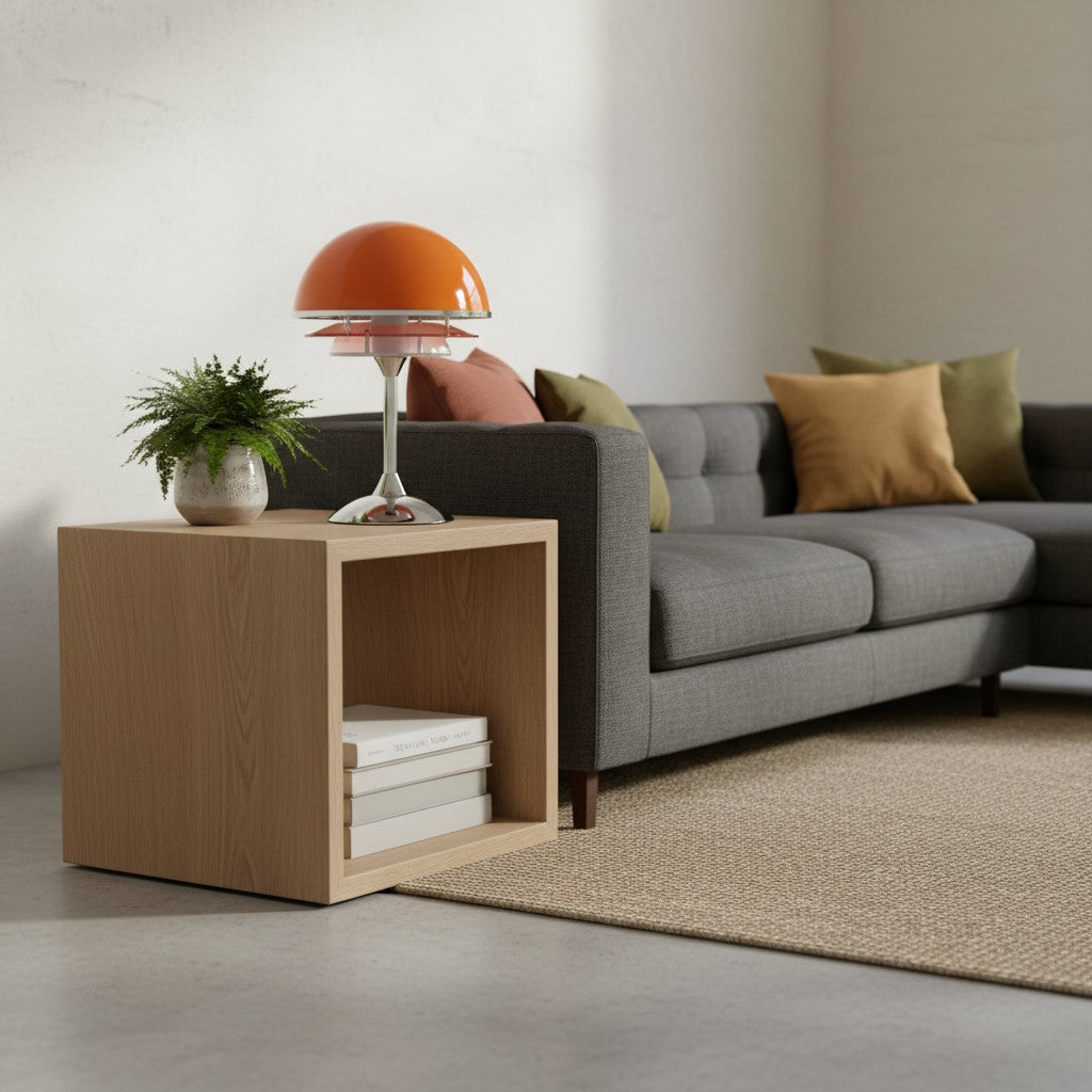Candeeiro de mesa em acrílico, estilo vintage Bauhaus, com efeito de pôr do sol
