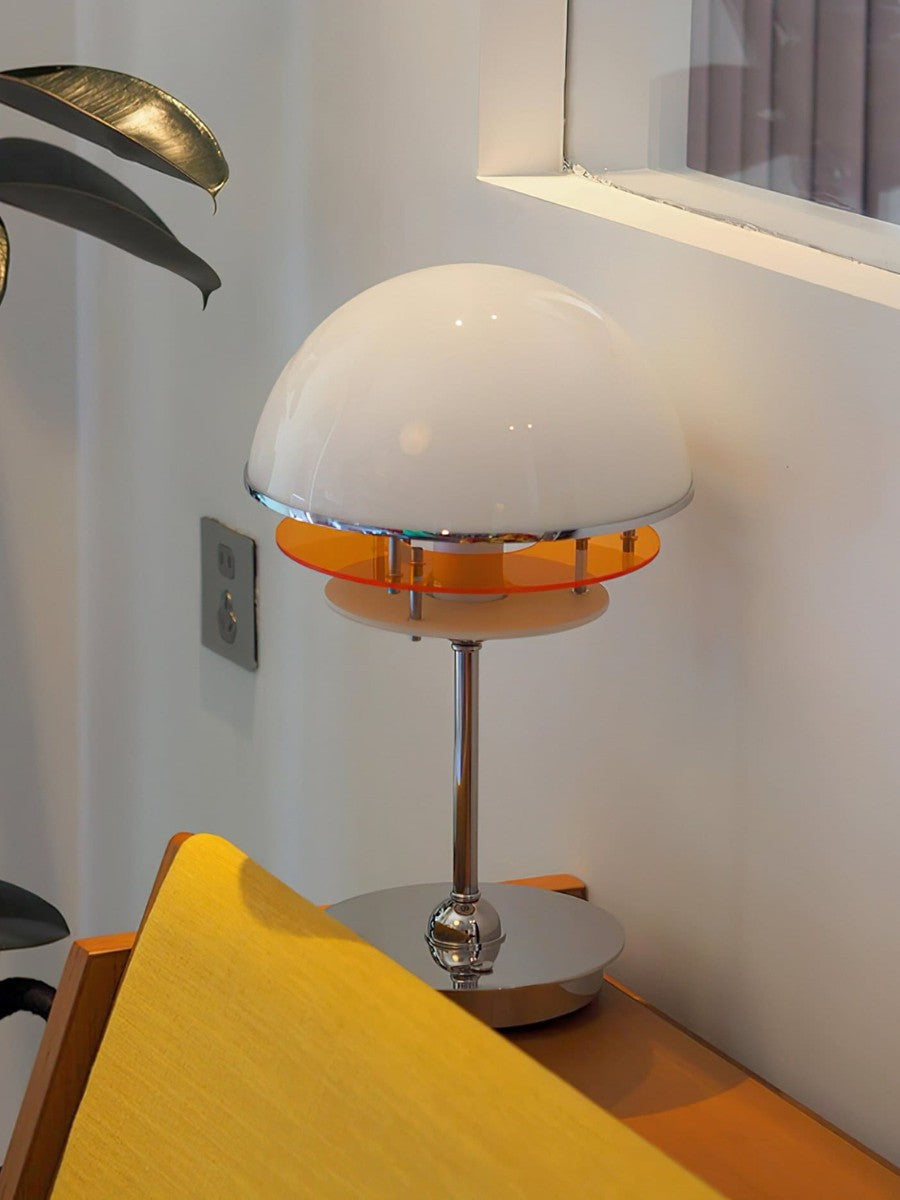 Candeeiro de mesa em acrílico, estilo vintage Bauhaus, com efeito de pôr do sol