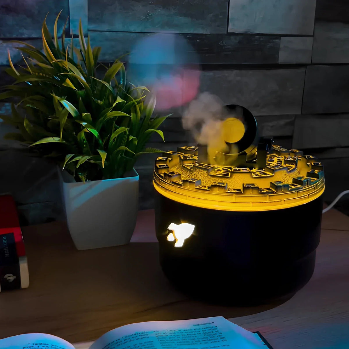 Humidificador em forma de canhão bombardeiro