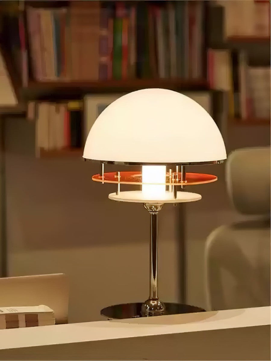 Candeeiro de mesa em acrílico, estilo vintage Bauhaus, com efeito de pôr do sol