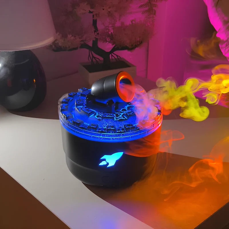 Humidificador em forma de canhão bombardeiro