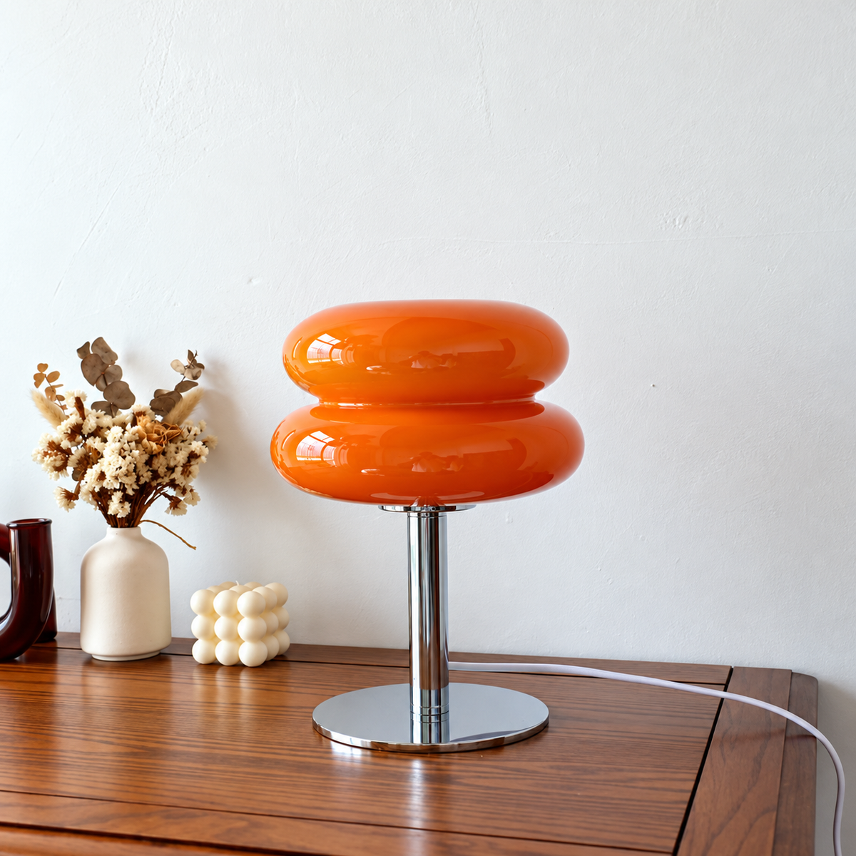 Candeeiro de Mesa Veneza Macaron Moderno Estilo Cogumelo