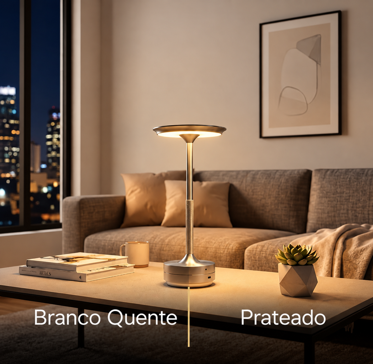 Candeeiro de Mesa LED Recarregável Arcato com controlo tátil