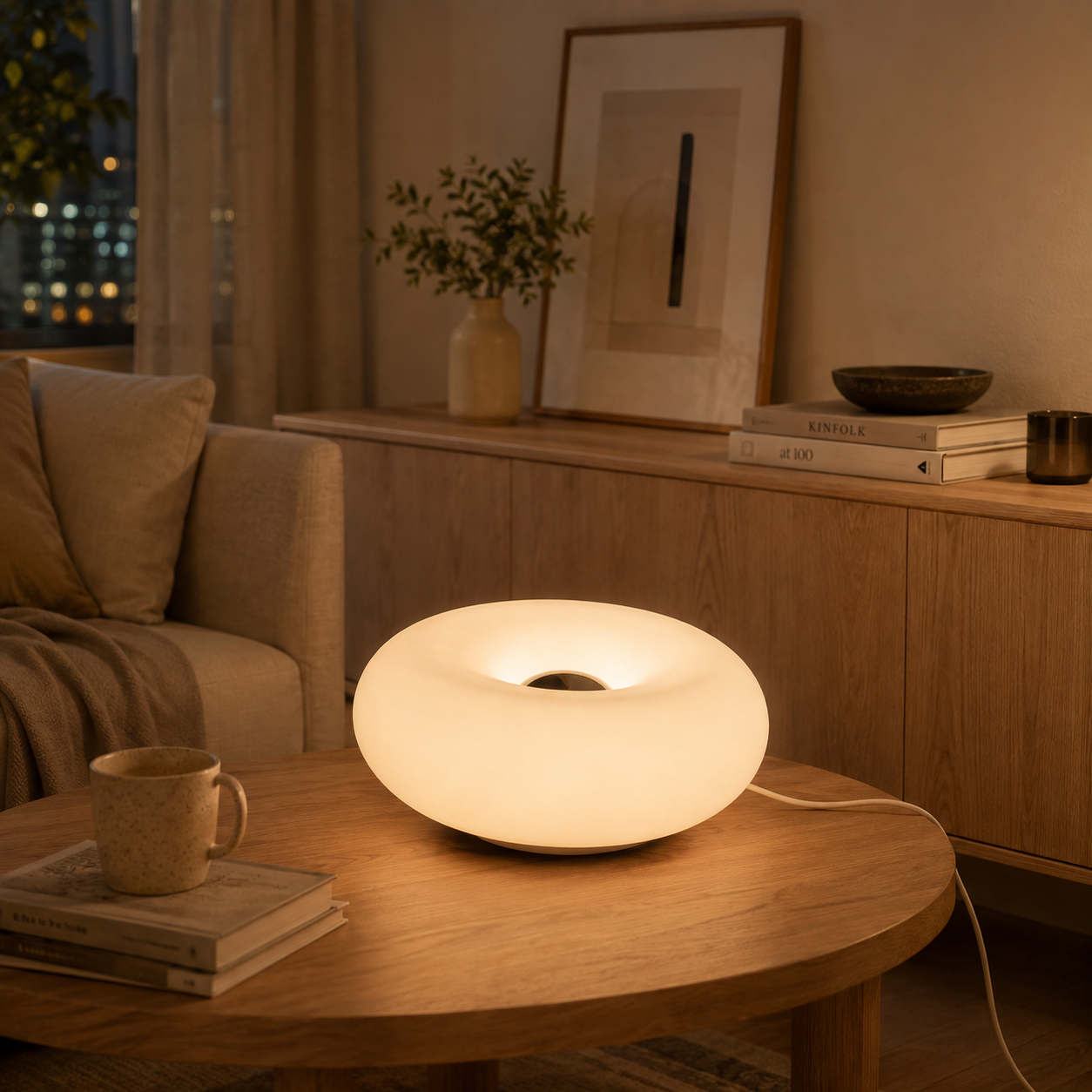 Bauhaus - Abajur de mesa Bauhaus com plug USB