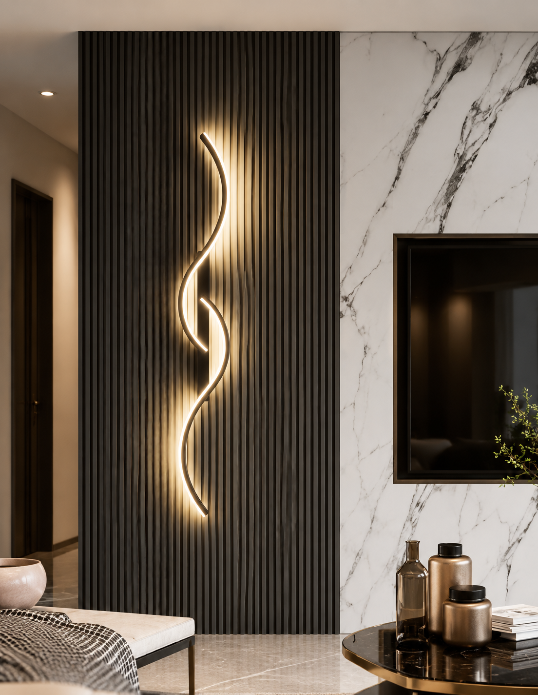 Olivia-Luminária de parede LED moderna e minimalista