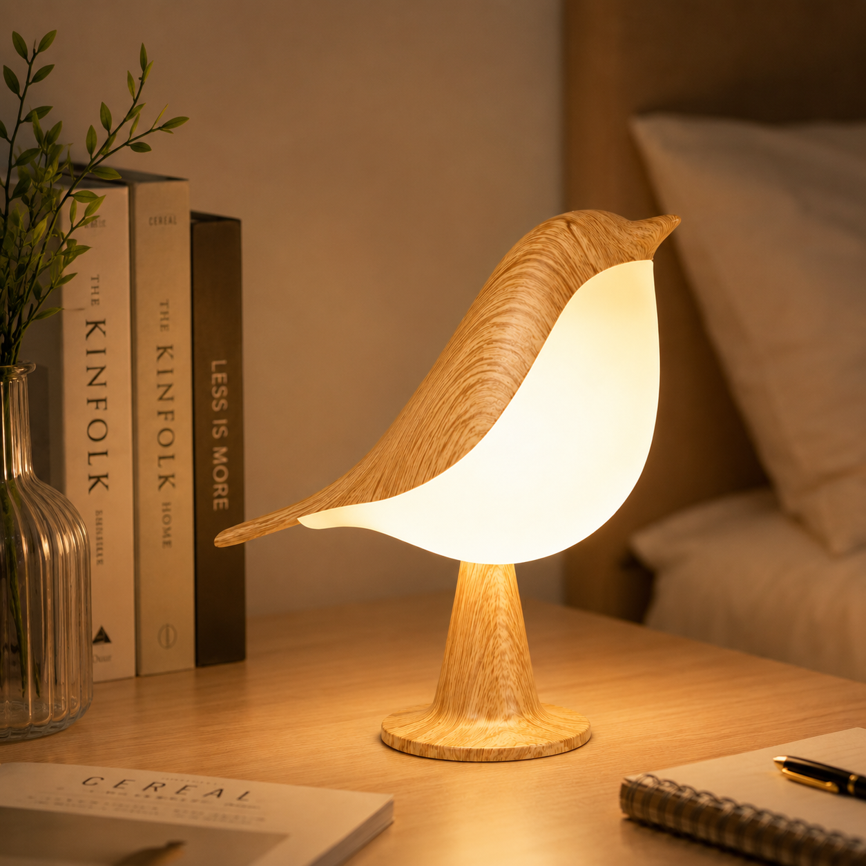 Bird-Luminária LED em formato de pássaro com controle por toque