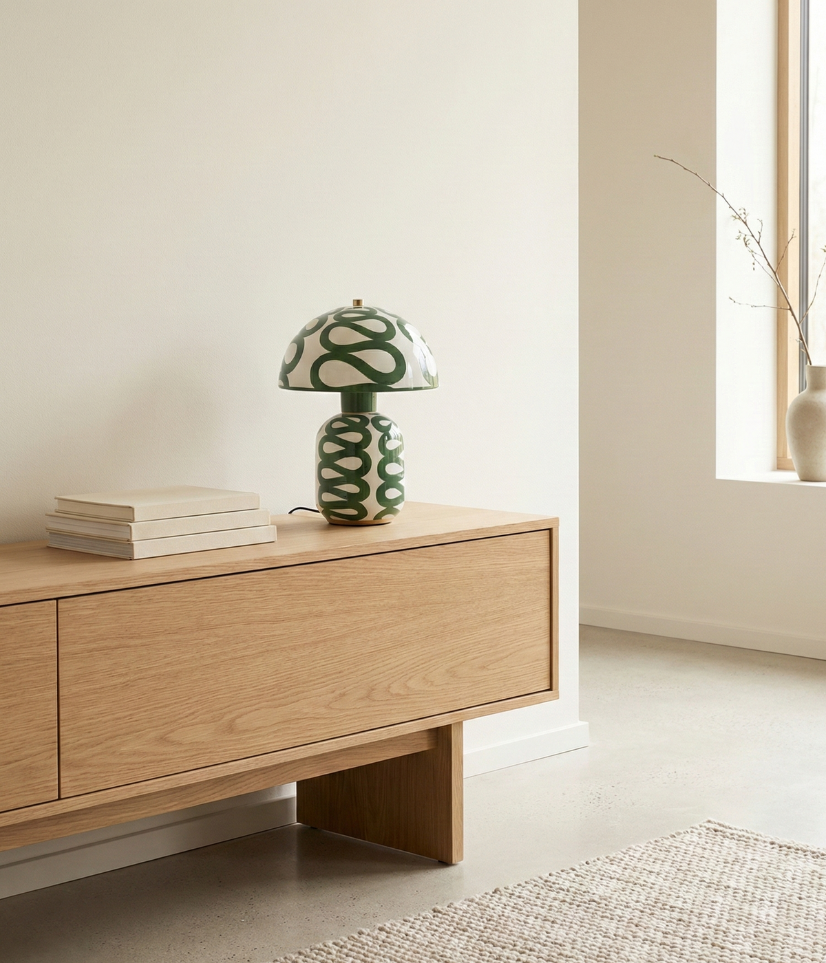 Candeeiro de mesa Rundale para sala ou quarto, moderno e minimalista