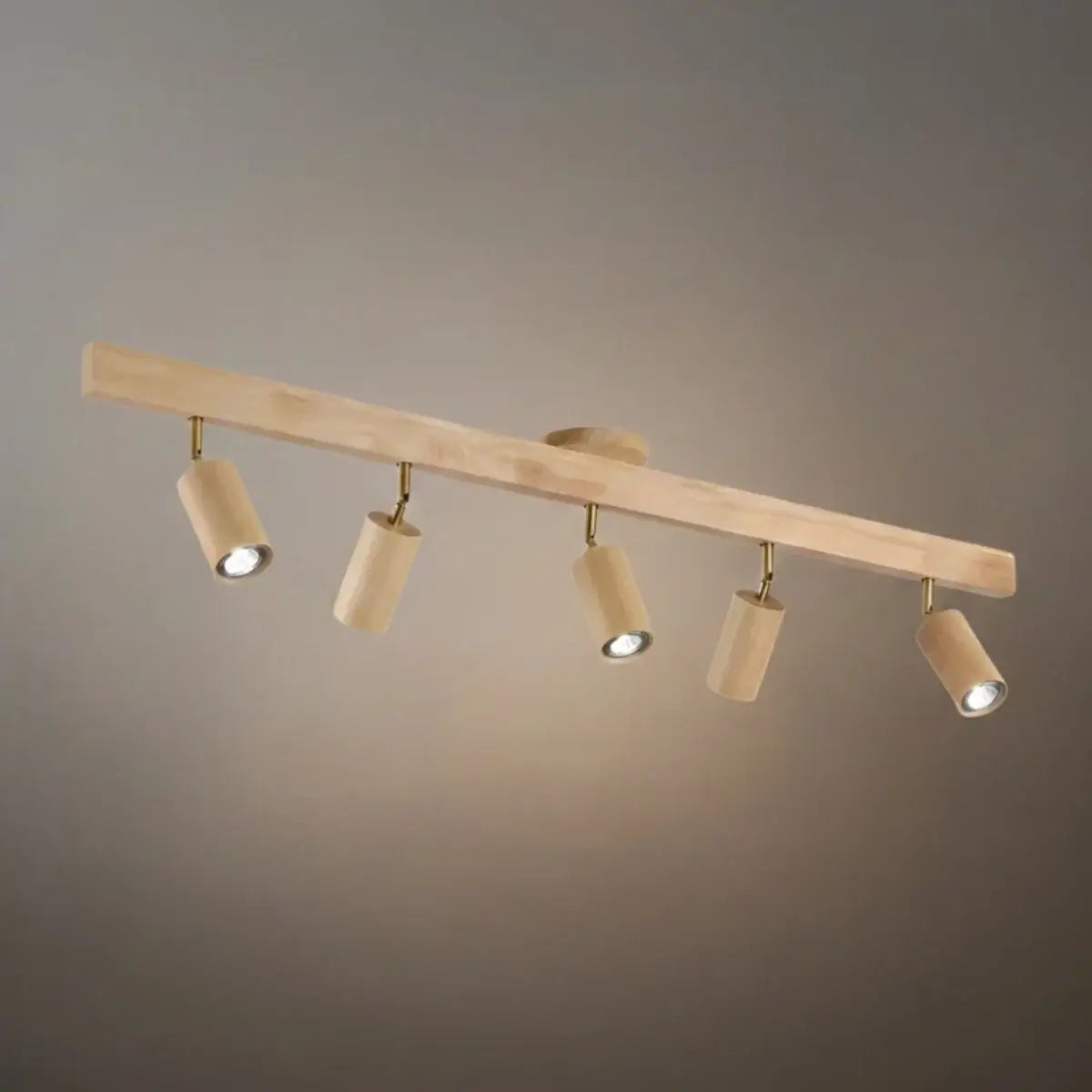 Candeeiro de Teto Zenno em Madeira com Focos LED Orientáveis