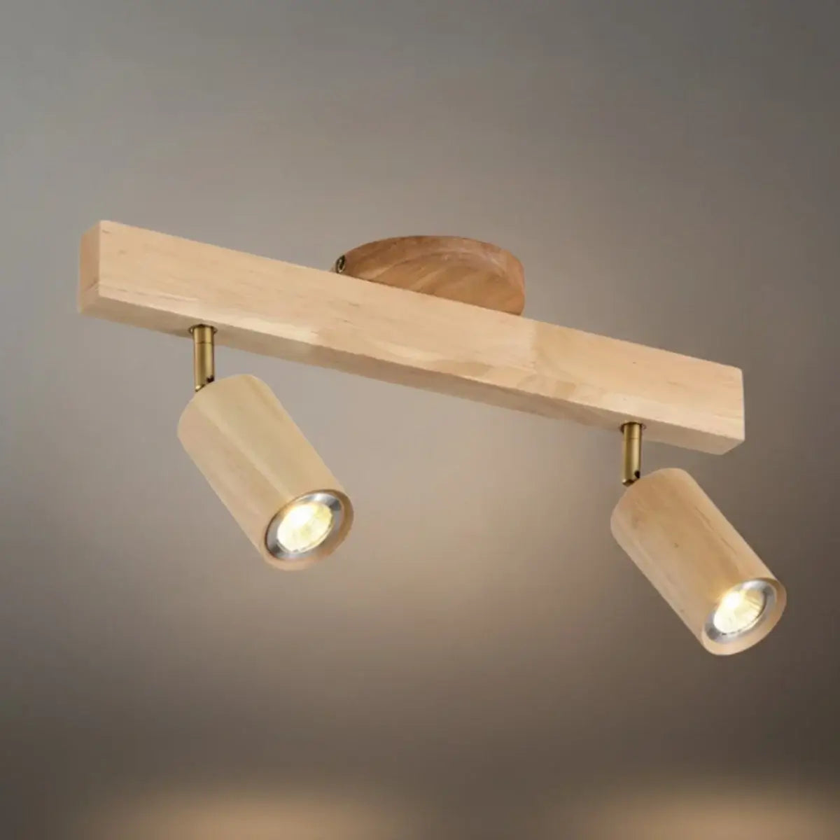 Candeeiro de Teto Zenno em Madeira com Focos LED Orientáveis