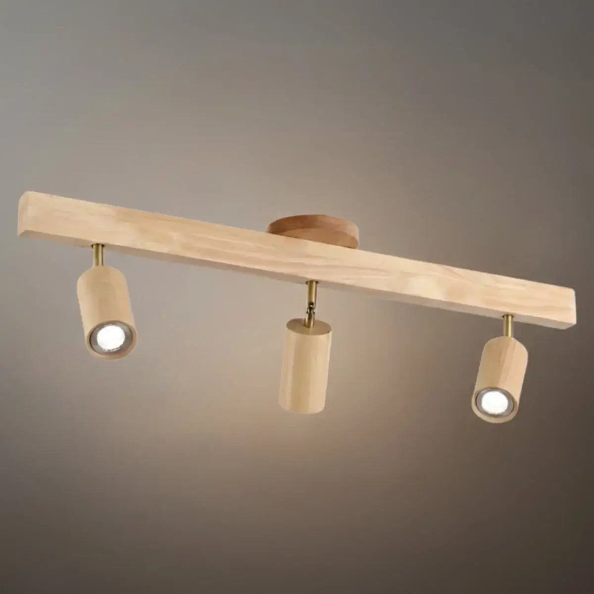 Candeeiro de Teto Zenno em Madeira com Focos LED Orientáveis
