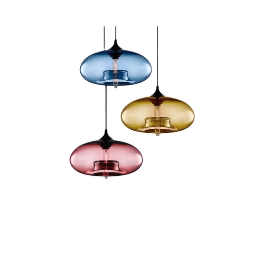 Candeeiro Pendente Hailie em Vidro Colorido de Design Moderno