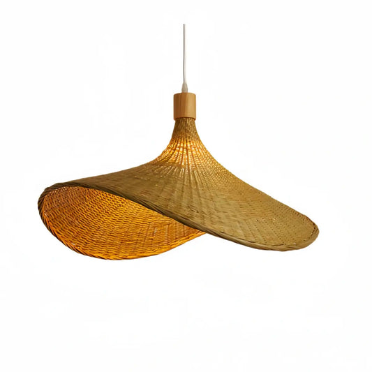 Candeeiro de teto vintage em rattan — metal natural, para sala de jantar