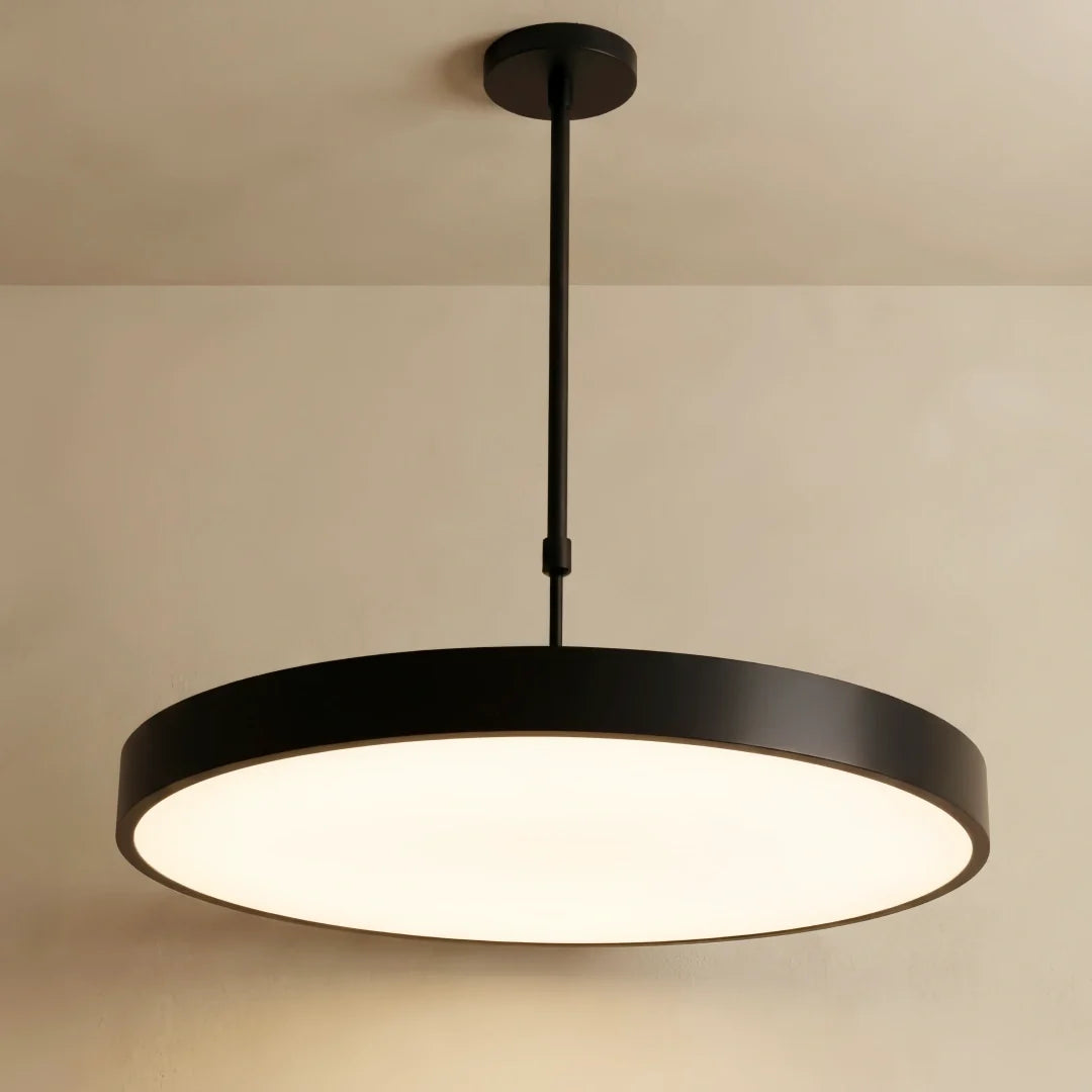 Candeeiro Pendente Arcato Redondo LED Moderno em Preto ou Branco