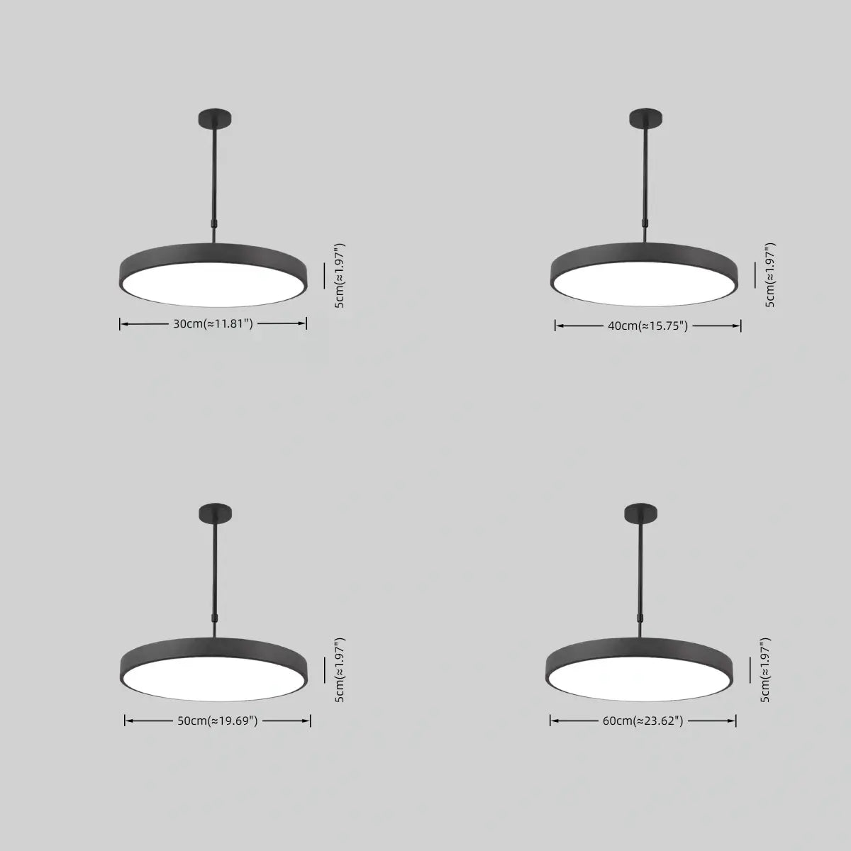 Candeeiro Pendente Arcato Redondo LED Moderno em Preto ou Branco