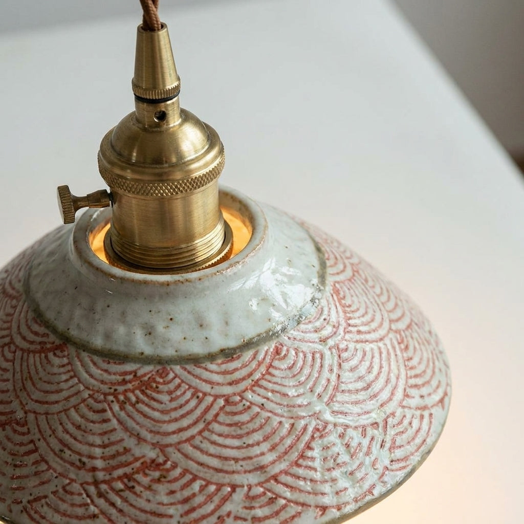 Candeeiro de suspensão em ceramica Paloma  para sala ou quarto