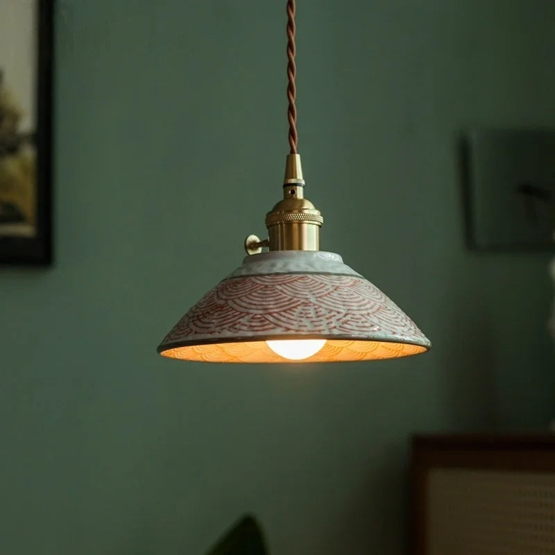 Candeeiro de suspensão em ceramica Paloma  para sala ou quarto