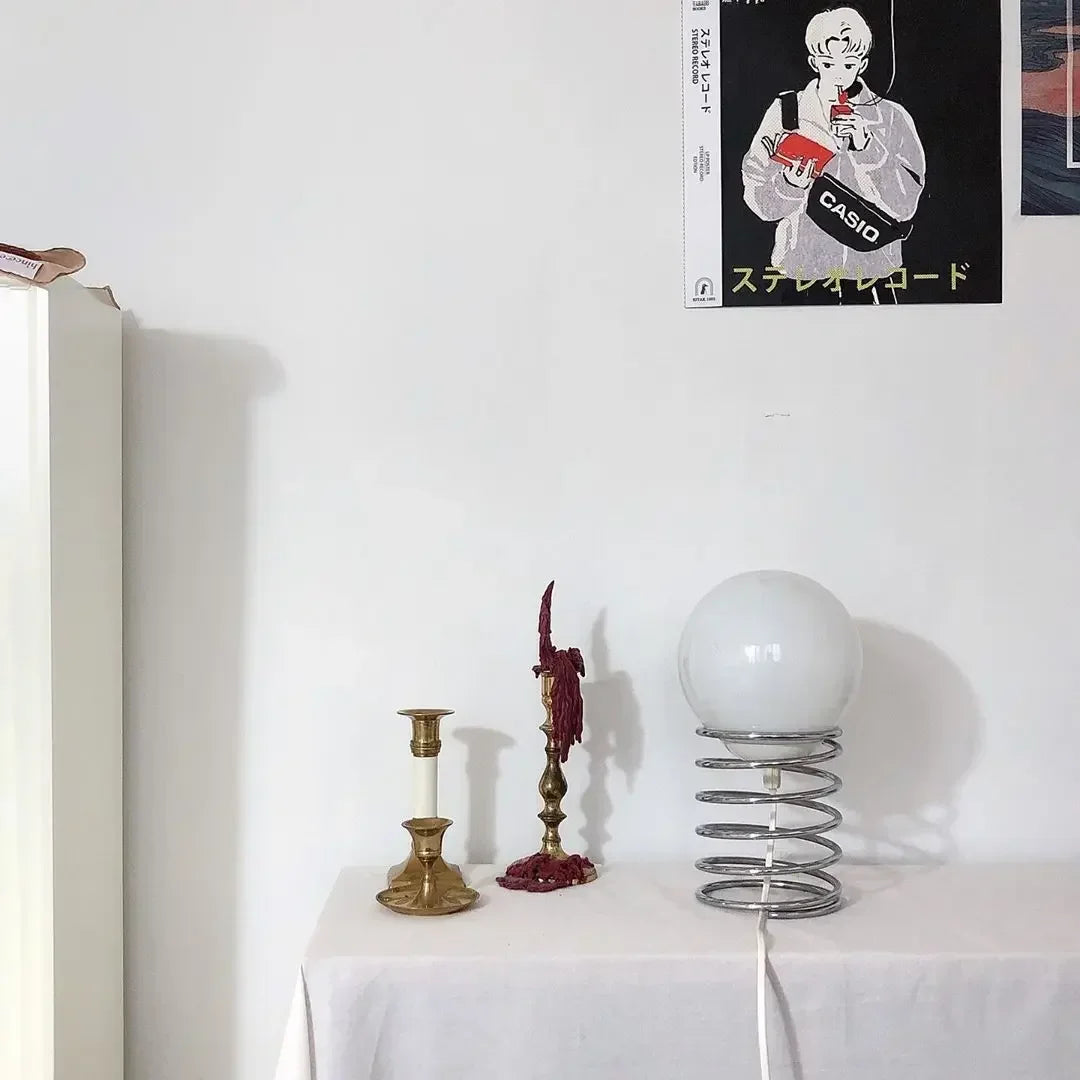 Candeeiro de Mesa Ville Spring em Vidro com Carregador USB