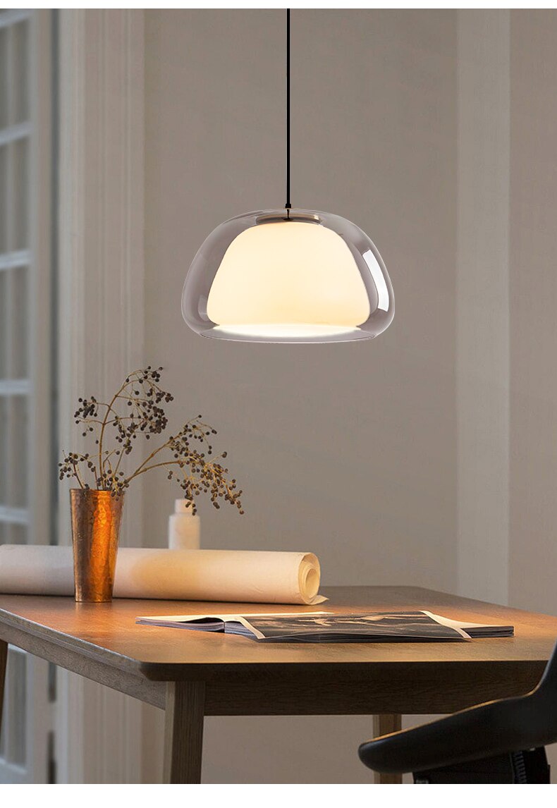 Candeeiro Pendente Amba Jelly Globe em Vidro Moderno para sala