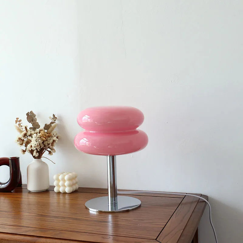 Candeeiro de Mesa Veneza Macaron Moderno Estilo Cogumelo