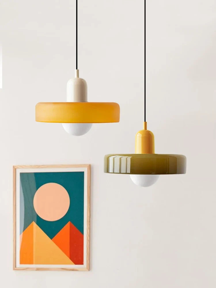 Kalle - Candeeiro suspenso de vidro para sala e cozinha, mobiliário Bauhaus