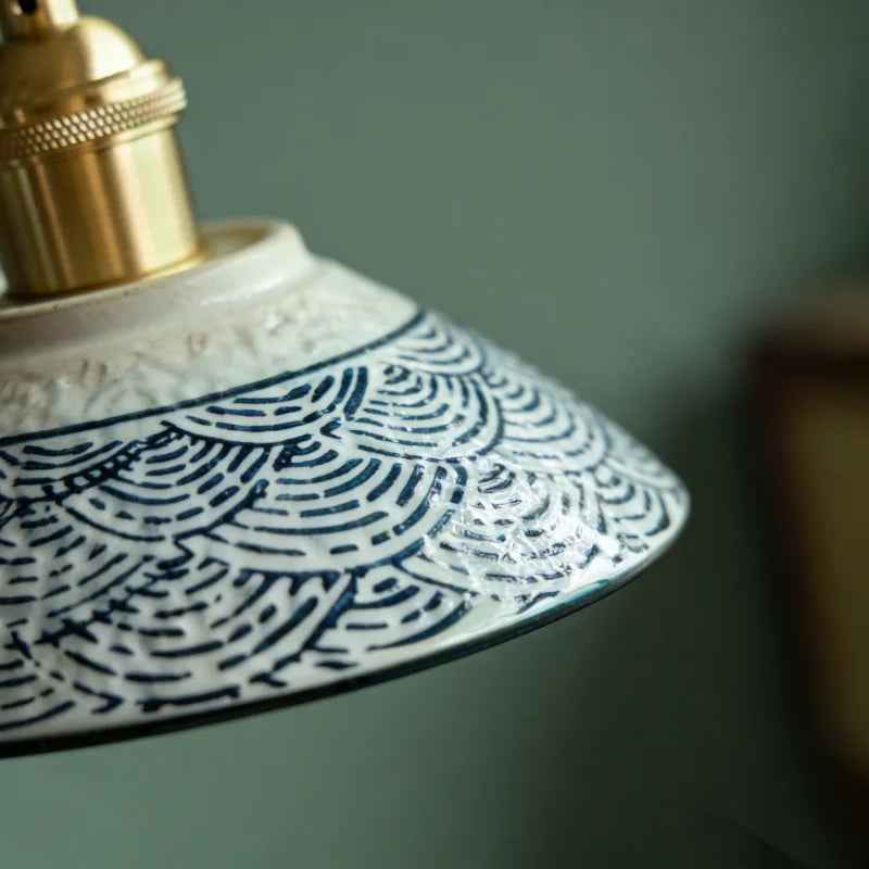 Candeeiro de suspensão em ceramica Paloma  para sala ou quarto