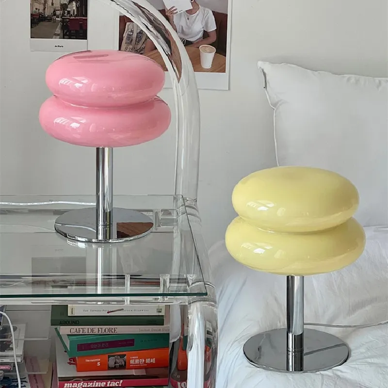 Candeeiro de Mesa Veneza Macaron Moderno Estilo Cogumelo