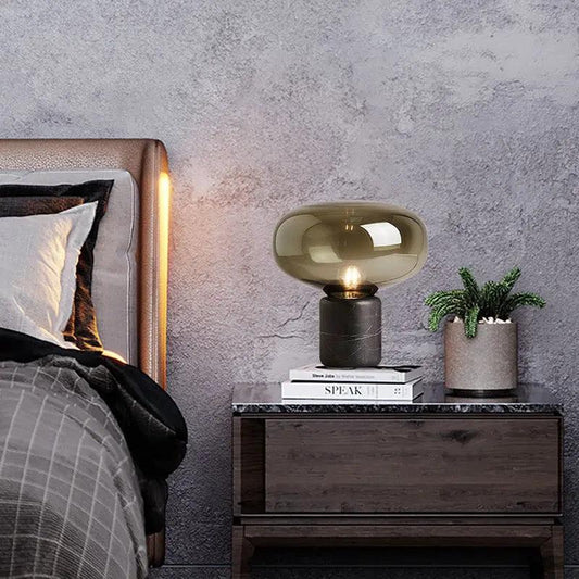 Candeeiro de Mesa Vieno em Vidro Âmbar com Design Nórdico