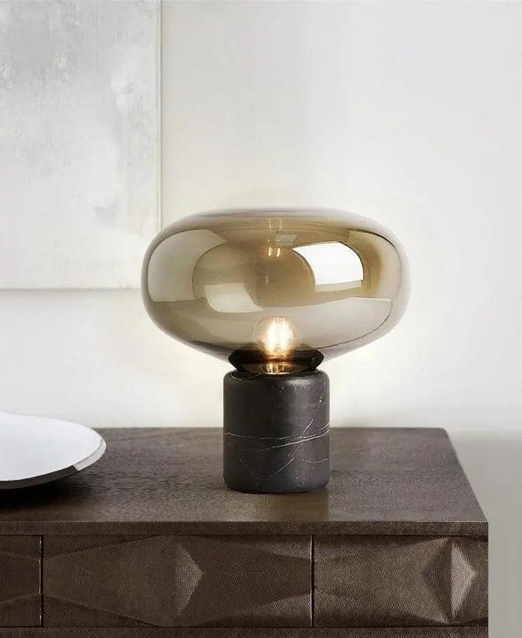 Candeeiro de Mesa Vieno em Vidro Âmbar com Design Nórdico