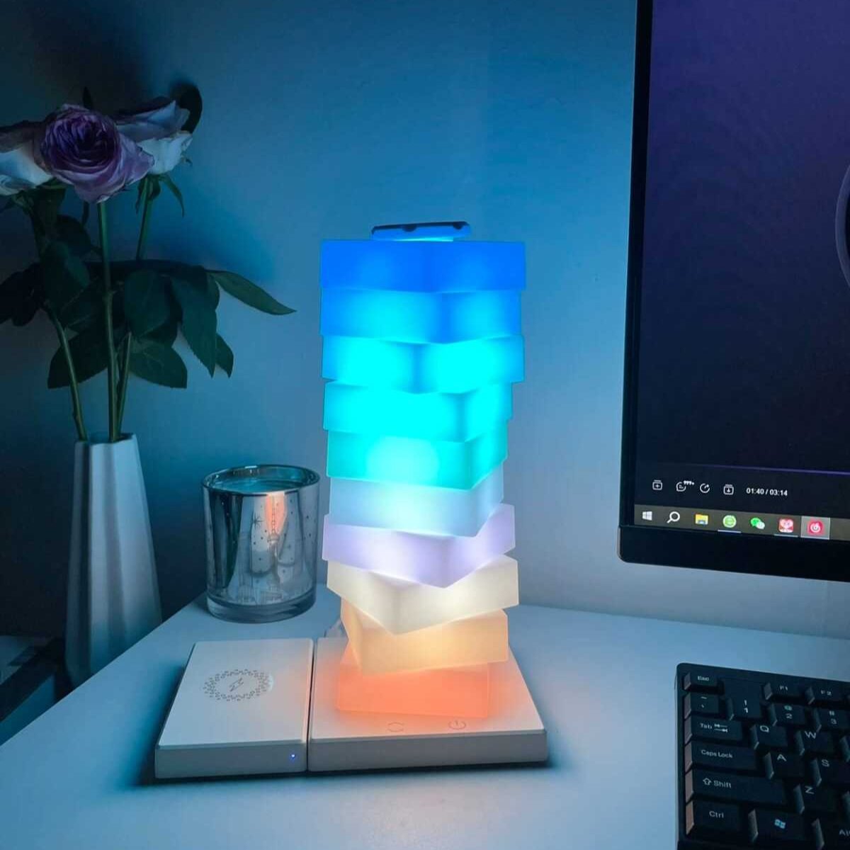 Coluna de iluminação articulável