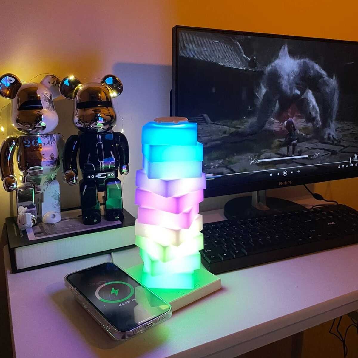 Coluna de iluminação articulável