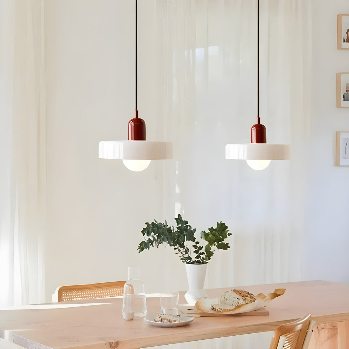 Kalle - Candeeiro suspenso de vidro para sala e cozinha, mobiliário Bauhaus