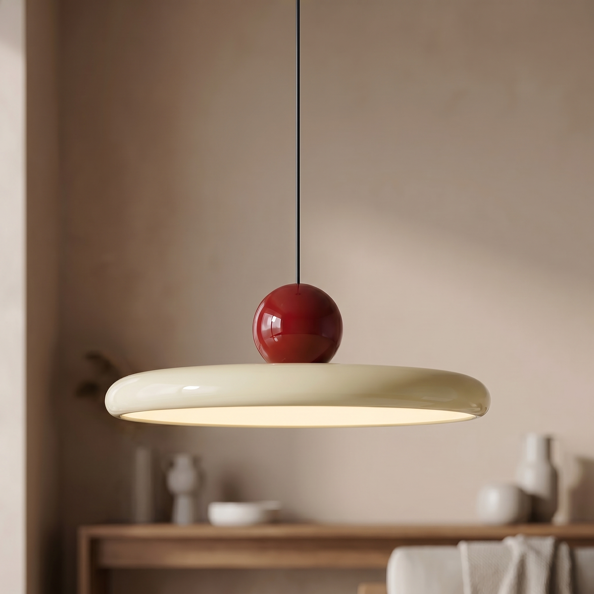 Veya – Candeeiro suspenso para sala, quarto ou cozinha colorido de estilo Bauhaus