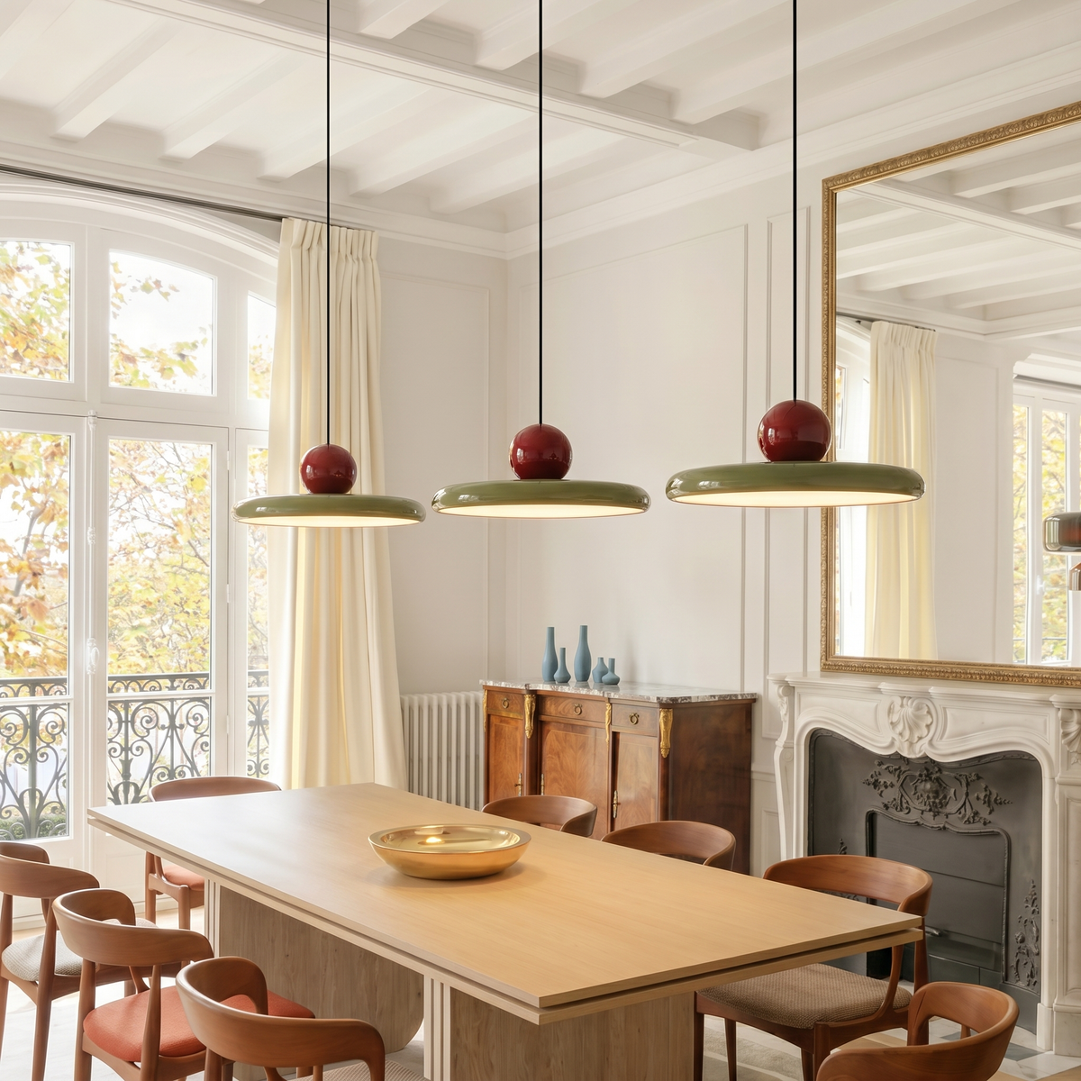 Veya – Candeeiro suspenso para sala, quarto ou cozinha colorido de estilo Bauhaus