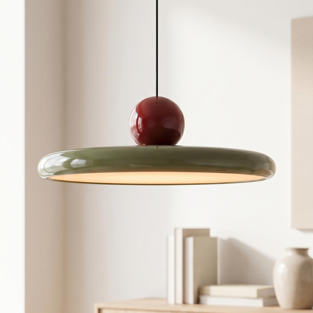 Veya – Candeeiro suspenso para sala, quarto ou cozinha colorido de estilo Bauhaus