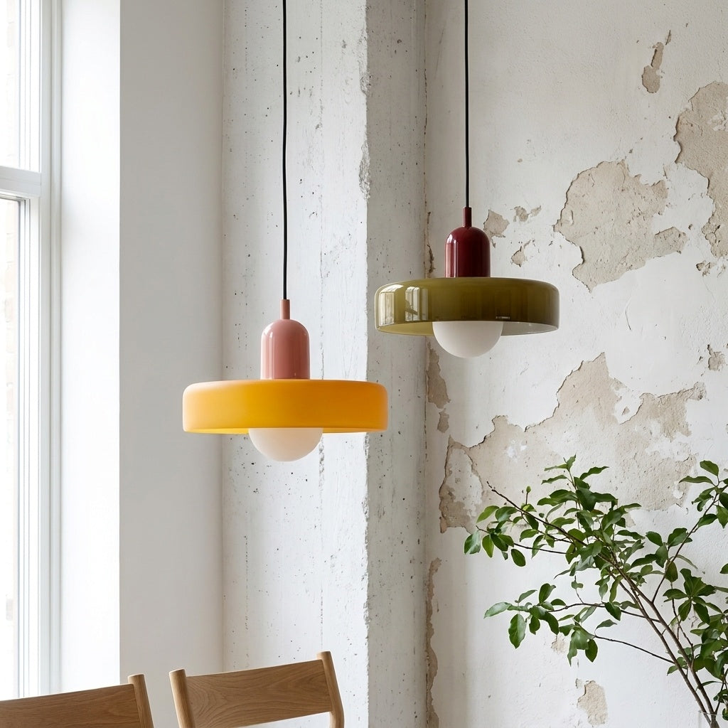 Kalle - Candeeiro suspenso de vidro para sala e cozinha, mobiliário Bauhaus