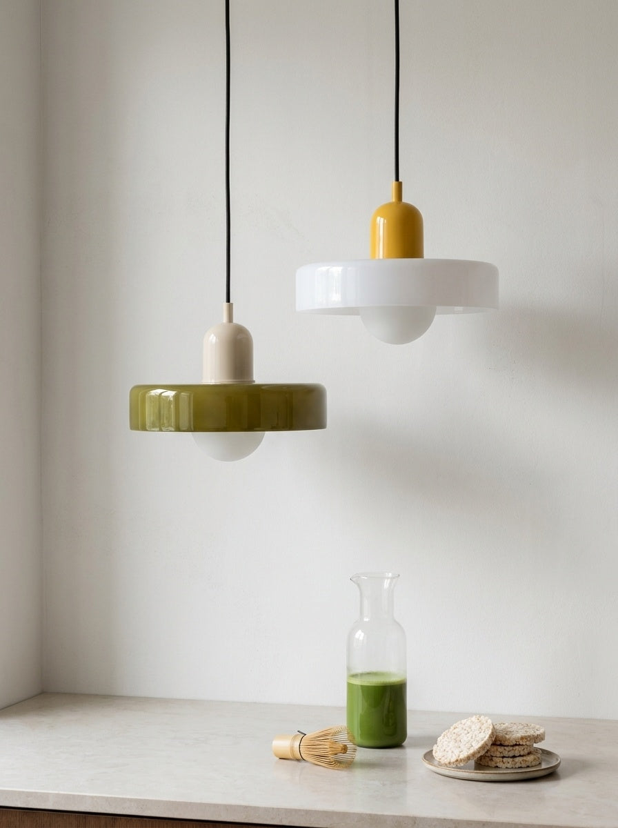 Kalle - Candeeiro suspenso de vidro para sala e cozinha, mobiliário Bauhaus