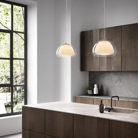 Candeeiro Pendente Amba Jelly Globe em Vidro Moderno para sala