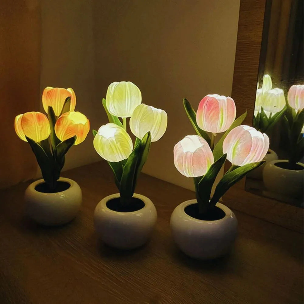 Luz noturna em forma de tulipa