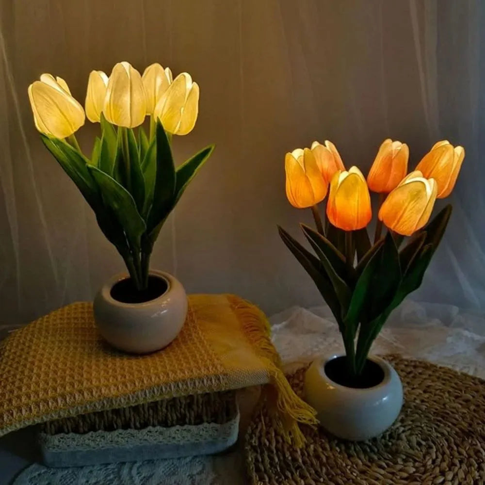 Luz noturna em forma de tulipa