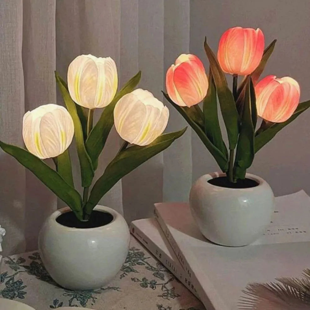 Luz noturna em forma de tulipa